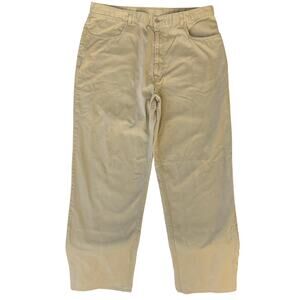 DKNY Men Flat Front Khaki Pants size 38x32, Natural Tan